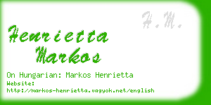 henrietta markos business card